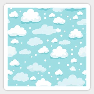 Pastel Blue Clouds Pattern Sticker